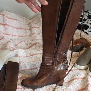 Elegant Brown Over the Knee Boots
